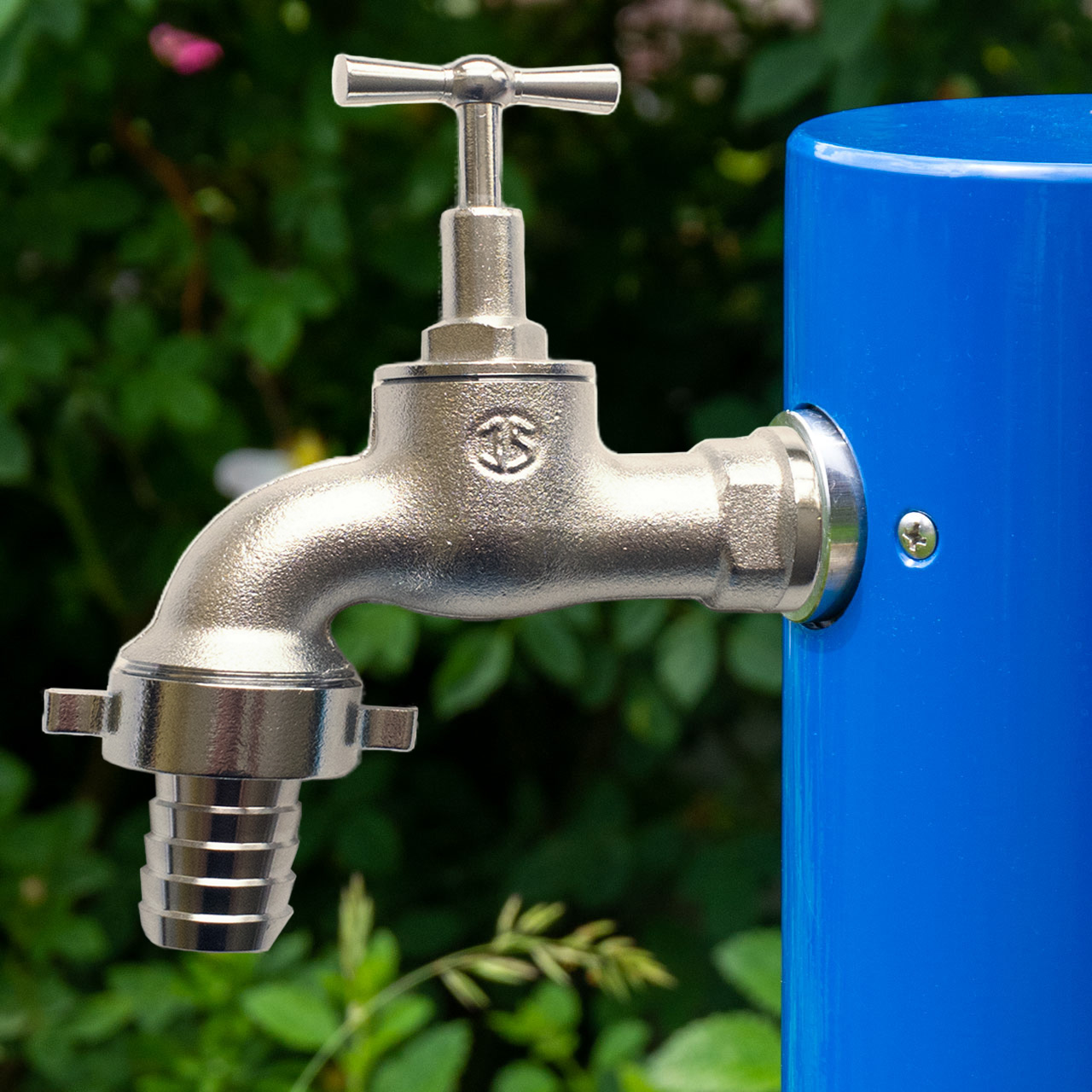Wasserzapfsäule Aluminium 1 Zoll Wasserhahn Messing vernickelt