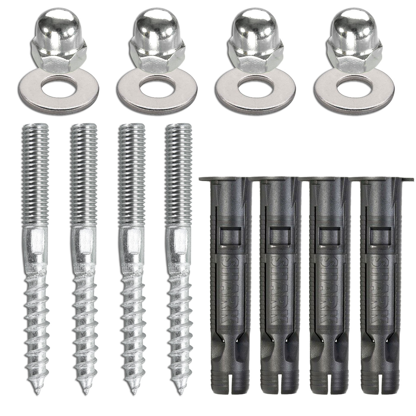 Montagesatz - M10 | Stockschrauben | Hutmuttern | 4x